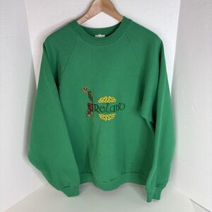Vintage Ireland Crewneck Sweatshirt, XL, Green, Emerald Sports, Embroidered